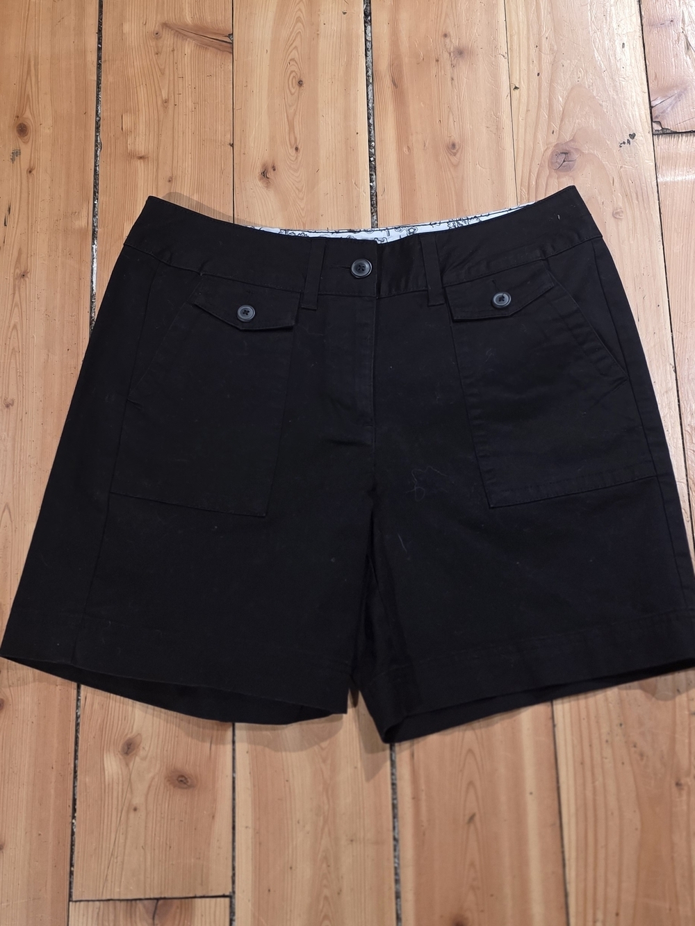 Denver Hayes Black Utility Shorts with Front Flap Pockets